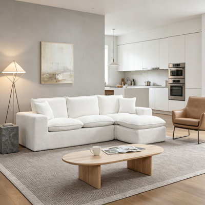 Canapé modulaire en L 107 po avec repose-pieds mobile 107 po Boucle