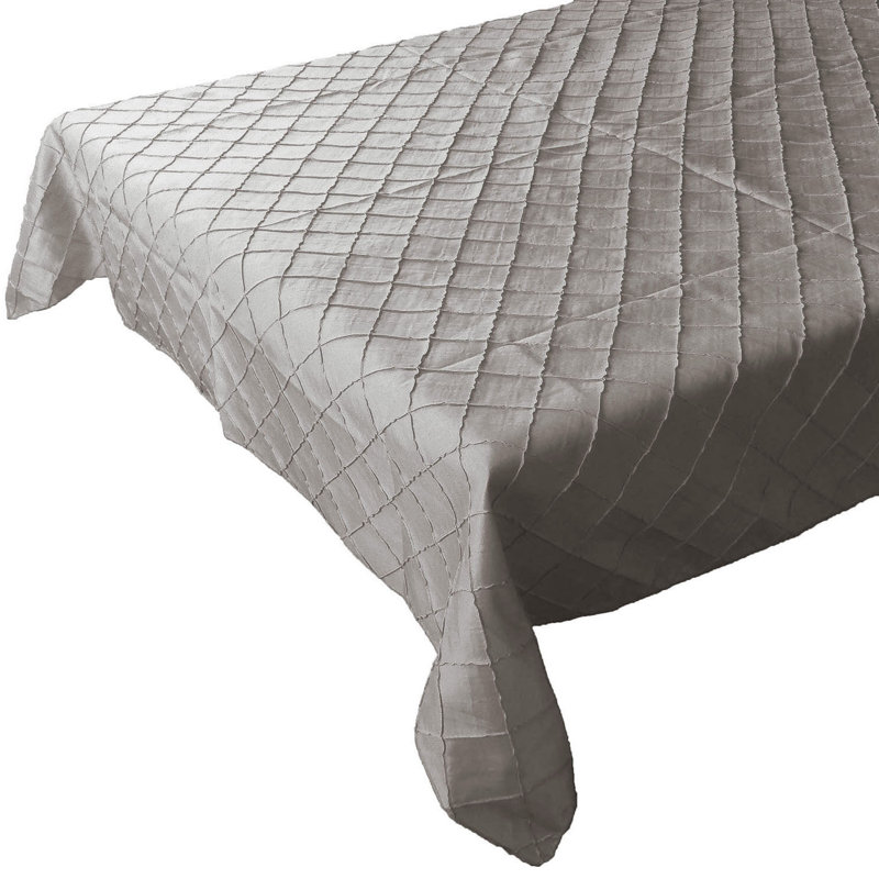 Pintuck Taffeta Tablecloth, Silver, 48" x 48"
