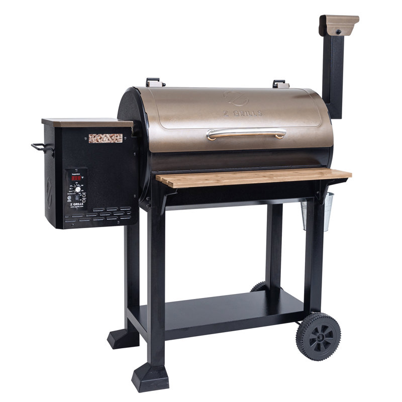Z GRILLS Wood Pellet Smoker Smoker with 553 sq. in and Front Shelf for Outdoor BBQ