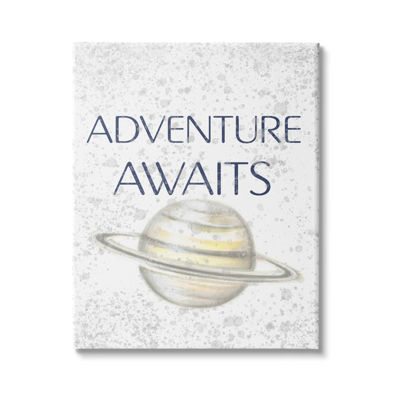 «Children Adventure Awatts», Saturn Ringed, planète art, Toile tendue, H 40 po x l 30 po