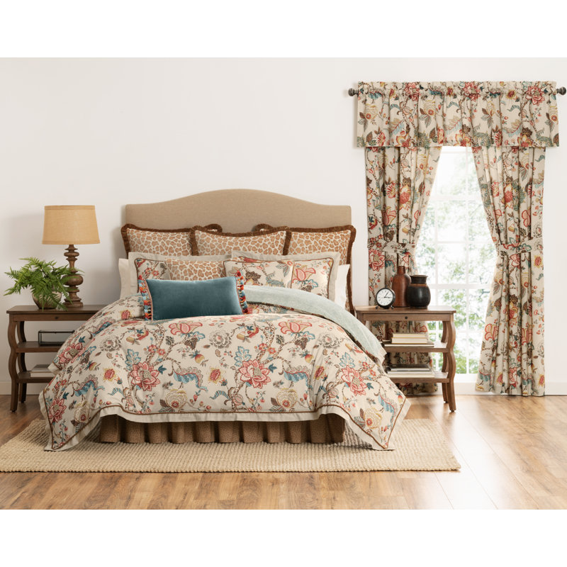 Haylie Floral Comforter Set, Queen Comforter + 3 Additional Pieces