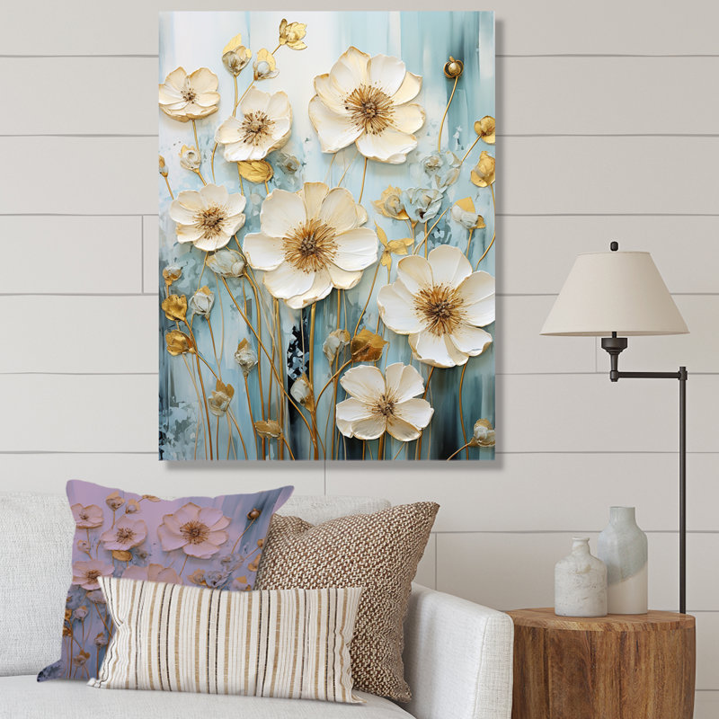 Décoration murale élégante Buttercups Meadow I - Bouton d'or, H 44 po x l 34 po x P 1,5 po, Toile tendue