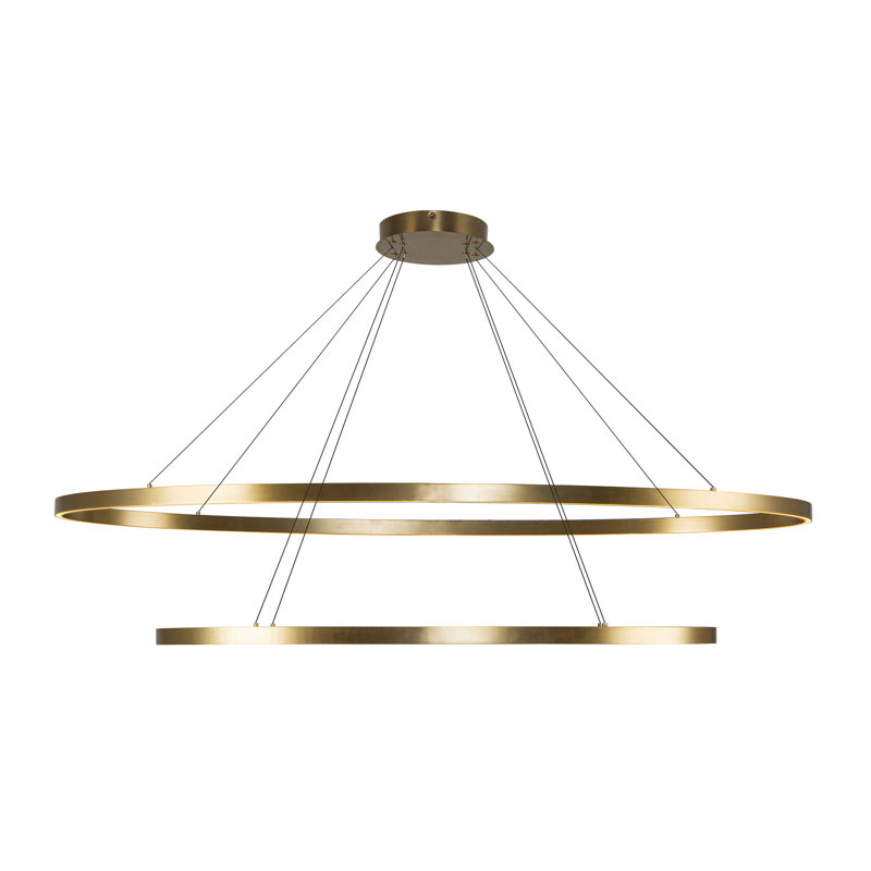 Ovale 2 - Light LED Chandelier, Brushed Gold