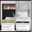 Cadre de lit doux en velours pour grand lit avec port USB et veilleuse, tête de lit de 52 po de hauteur avec décoration rivetée, lit plateforme à oreilles avec tablette de tête de lit, noir-35018448