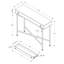 Console moderne avec rangement, finition en stratifié brun et base en métal noir pour le couloir de la chambre à coucher