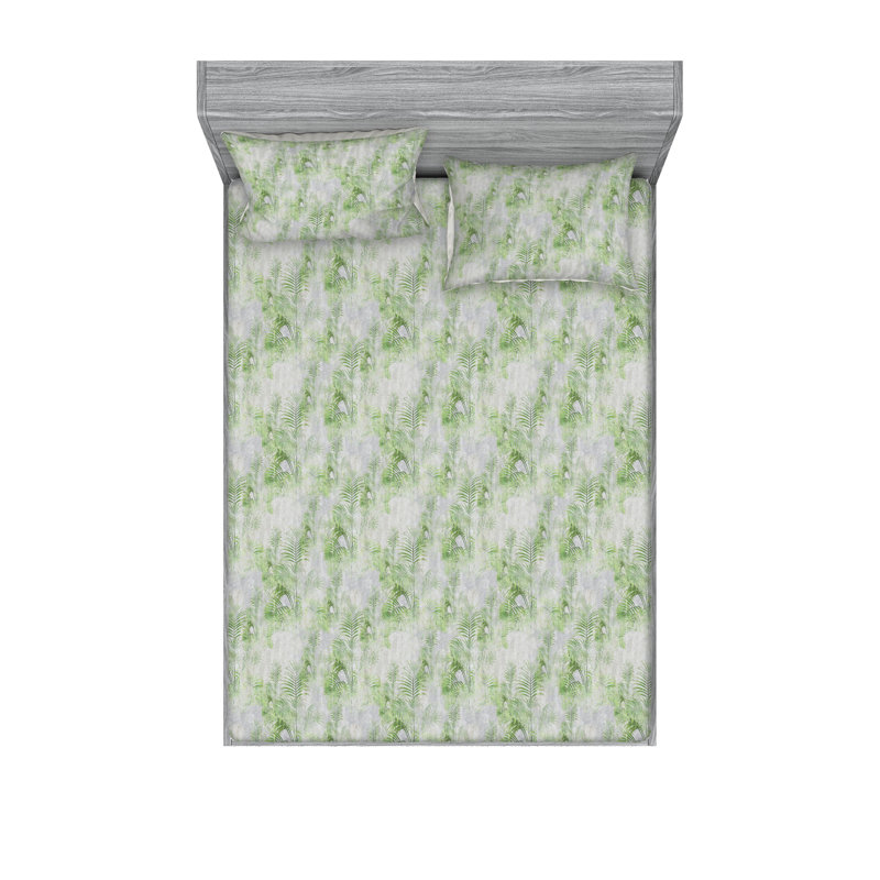 Drap-housse et taie décorative Ambesonne, Ensemble de draps pour grand lit avec 2 taies d'or