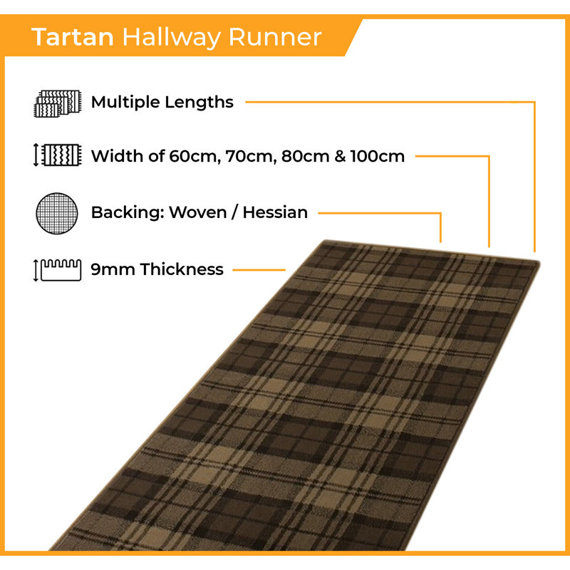 Runner Aryanna Plaid Indoor Area Rug, Rectangle 150cm x 80cm