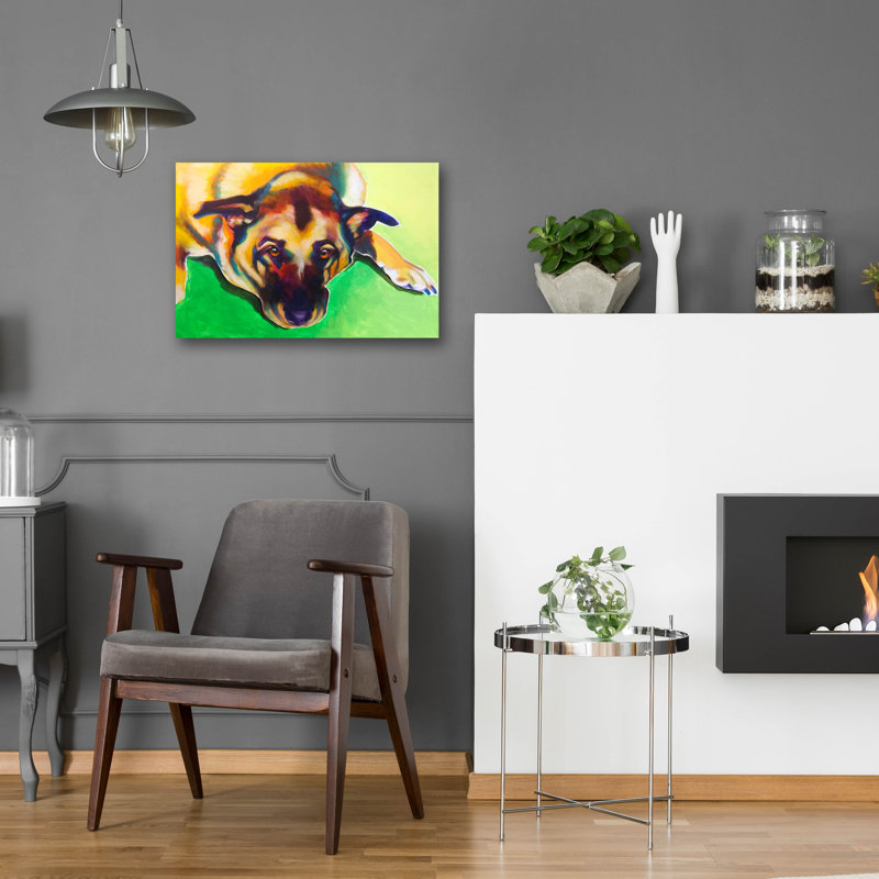 «German Shepherd - Stanley Boy» par Dawg Painter, H 16 po x l 24 po