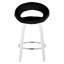 Tabouret de comptoir à hauteur fixe avec pivot en bois blanc et similicuir avec repose-pieds rond chromé - ensemble de 2-130474046