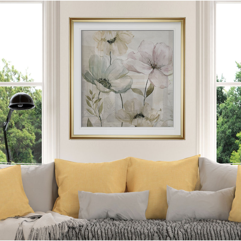 «Hibbitts Garden Grays», reproduction d'art graphique, H 24 po x l 24 po x P 2 po, Cadre doré