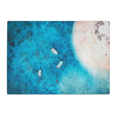 Tempered Glass Boats Chopping Board