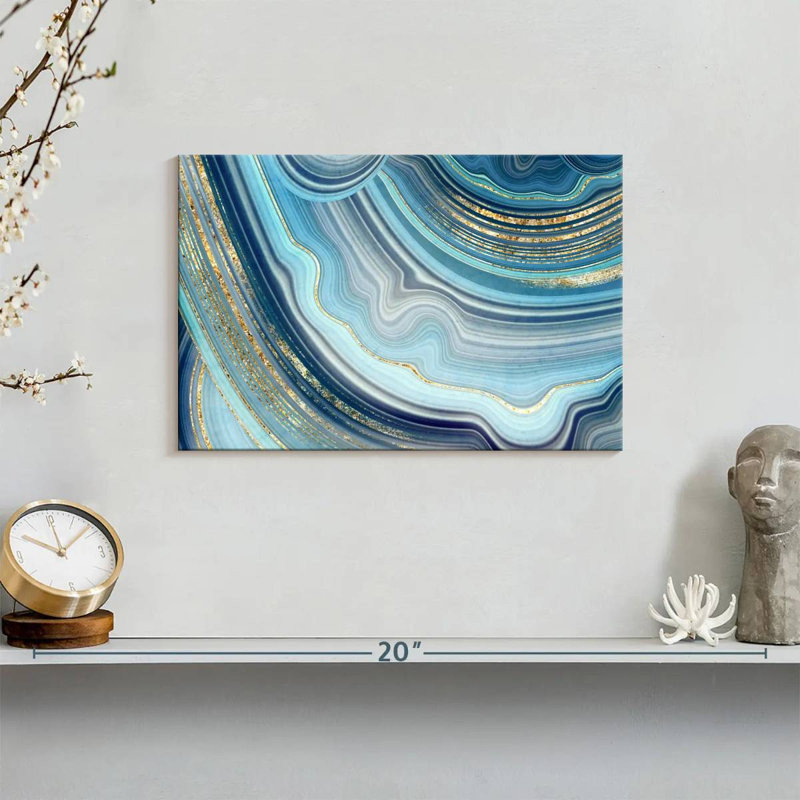 Avery Blue Marble Abstract, 8" H x 12" W