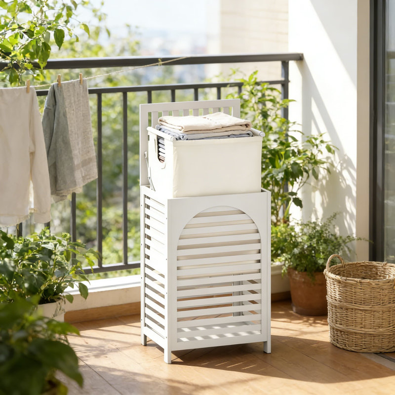 Large Bamboo Laundry Hamper With Lid And Removable Washable Bag - 85L Capacity Storage Basket For Bathroom And Home Organization
