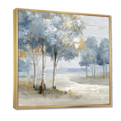 Sprint Time Floral Trees Forest Dream - Trees Wall Art, Blue Nature Canvas Print