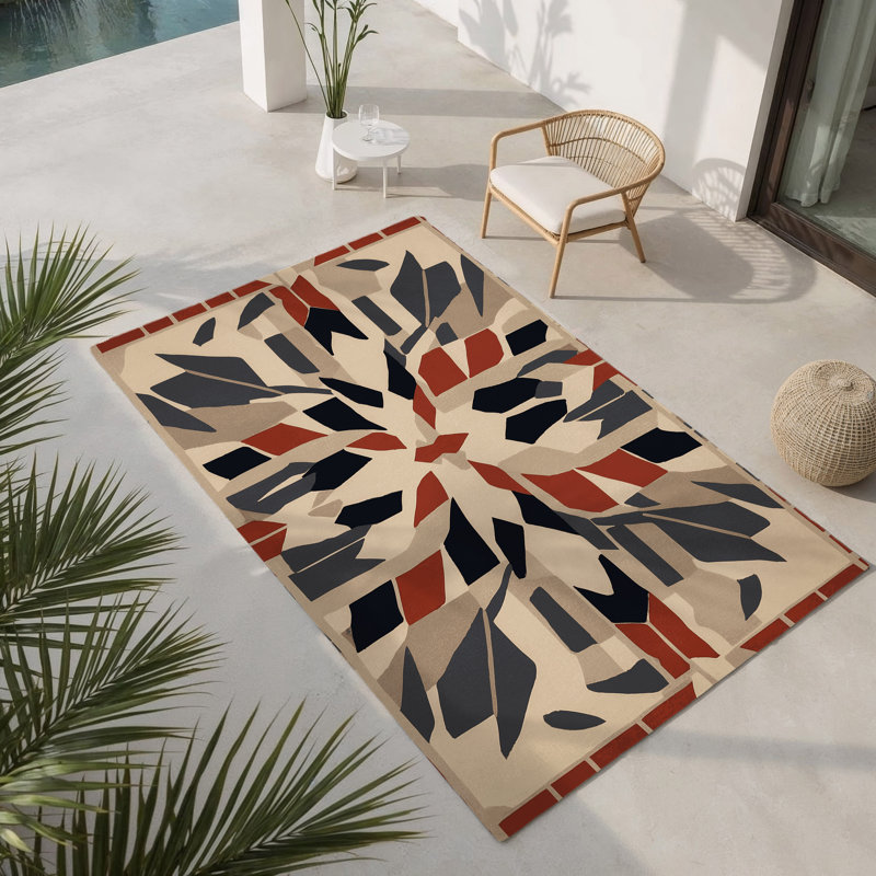 Perpetual Angles Indoor And Outdoor Area Rug, Rectangle 8' x 10'