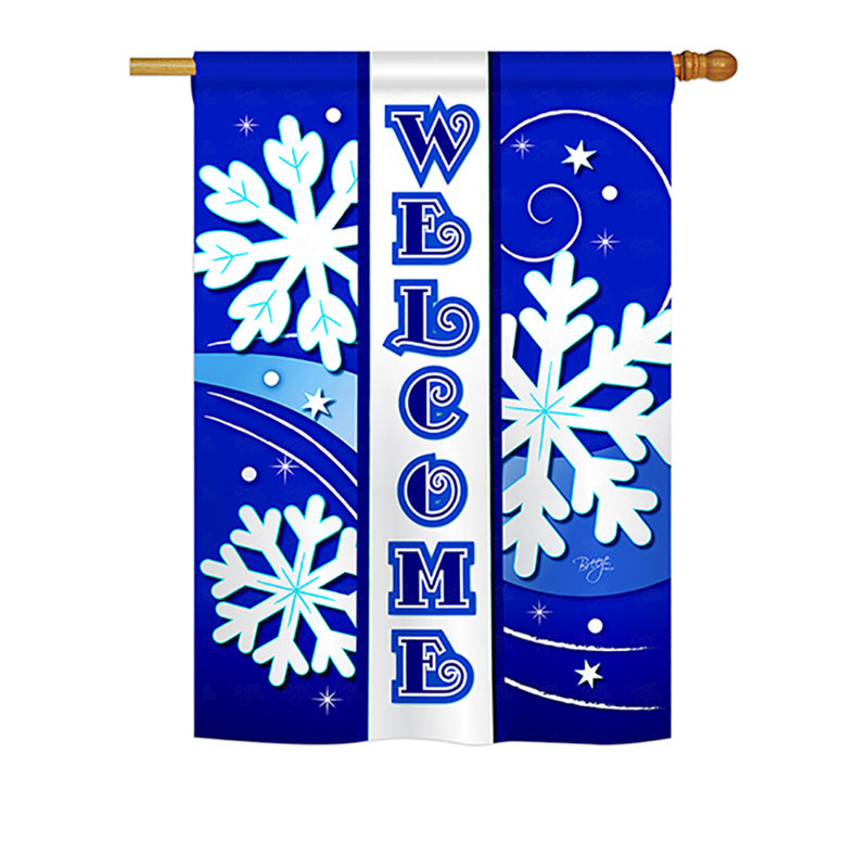 Welcome Winter Multicolor 2-Sided Garden Flag, 40 x 28 Inch