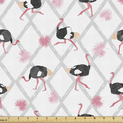 Chloe-Aime Palm Leaves on a Rhombus Outline Background Multi-Purpose Fabric