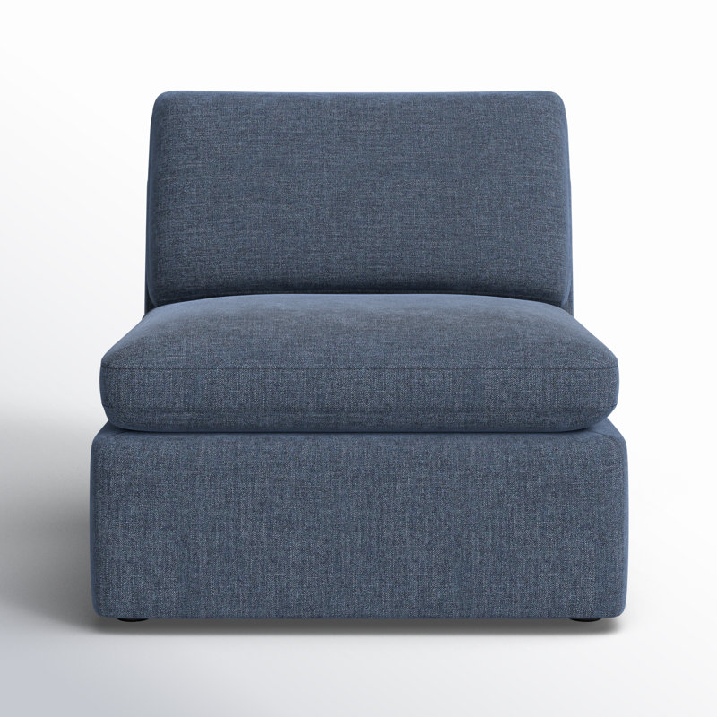 Winfree 34'' Upholstered Armless Chair For Sectional Sofa, Blue
