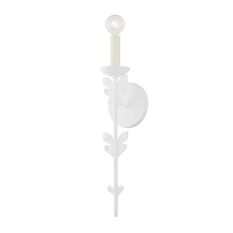 Applique murale 1 lumière Florian, Blanc gesso