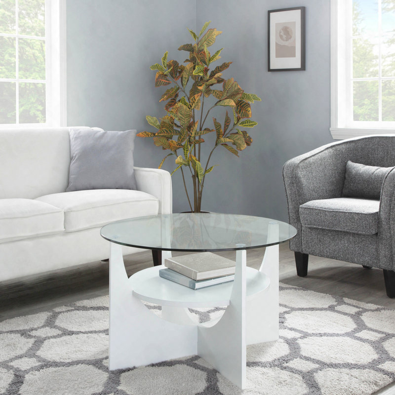 Table basse contemporaine en U en blanc, White