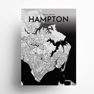 Hampton, carte de la ville, impression