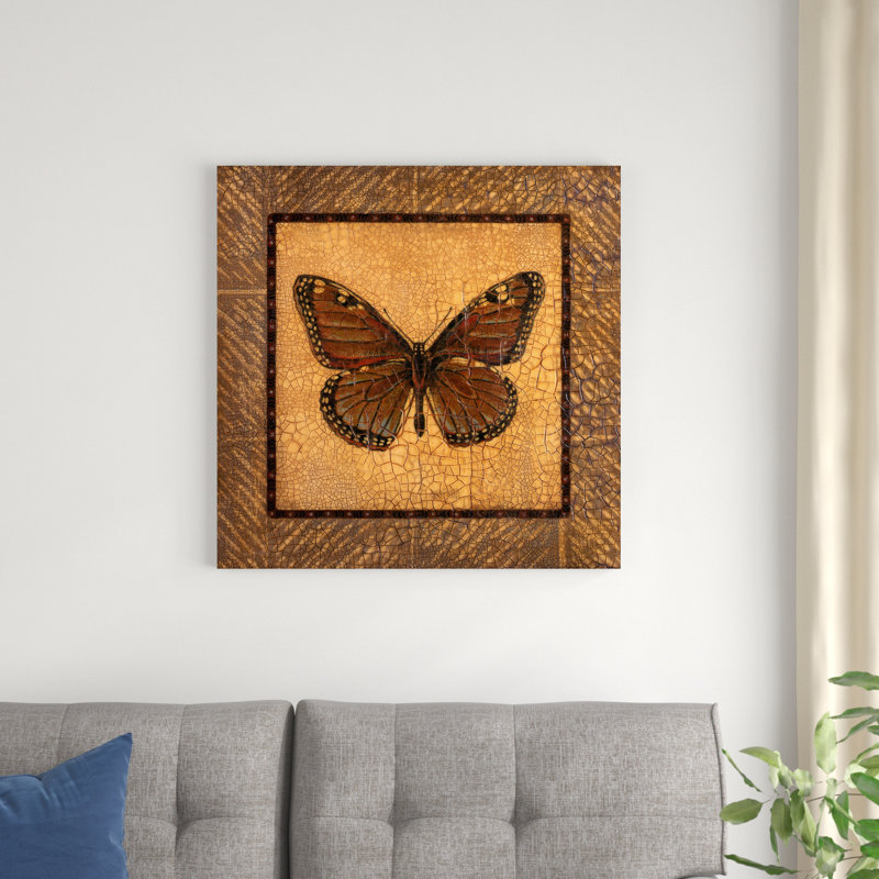 Papillon craquelé - monarque, H 30 po x l 30 po x P 1,25 po