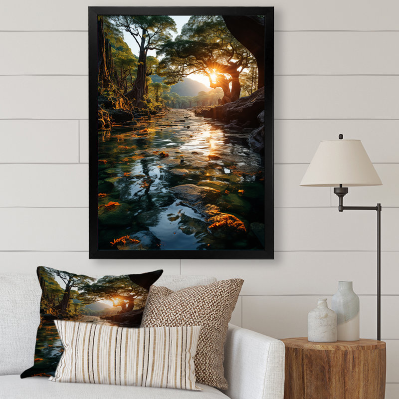 Jaune, noir, Louisiane, paysage, Cadre photo noir, H 32 po x l 16 po x P 1 po