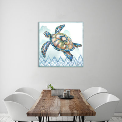 Boho Shells: Sea Turtle - impression sur toile tendue