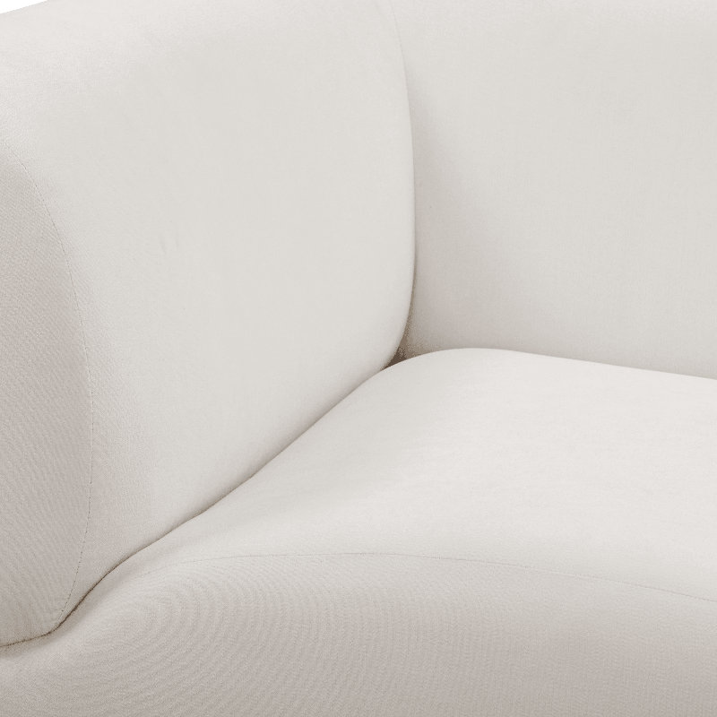 Coin de coin en tissu recyclé crème Zenith, Mélange de polyester crème