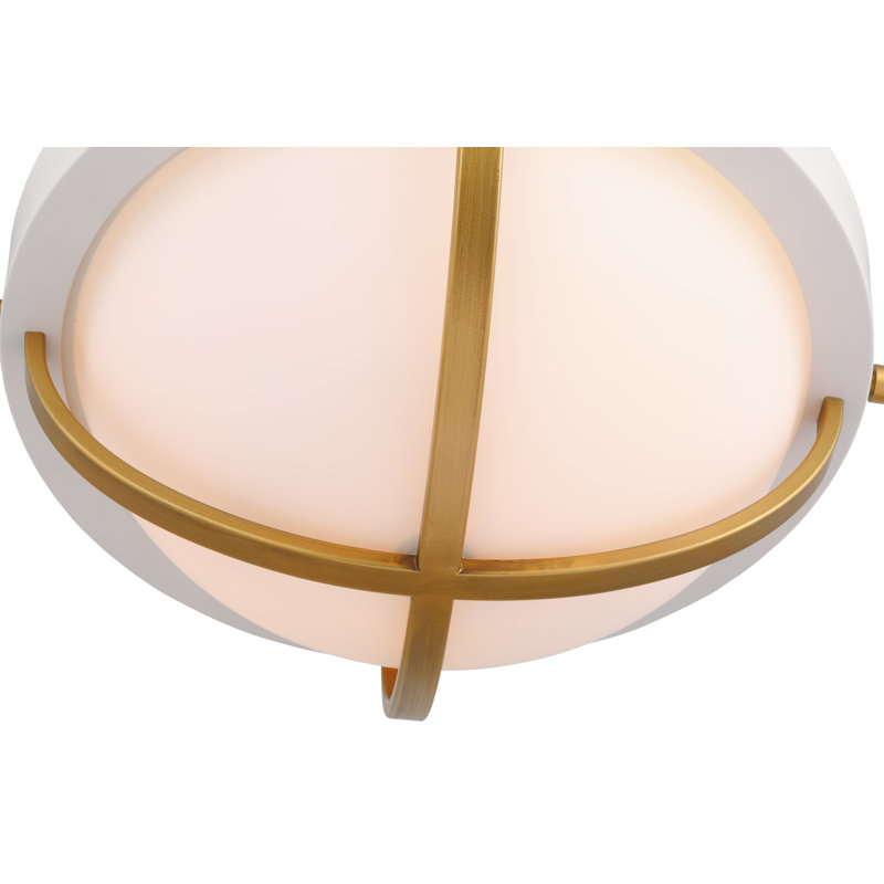 Morrilton Glass Flush Mount, White, White