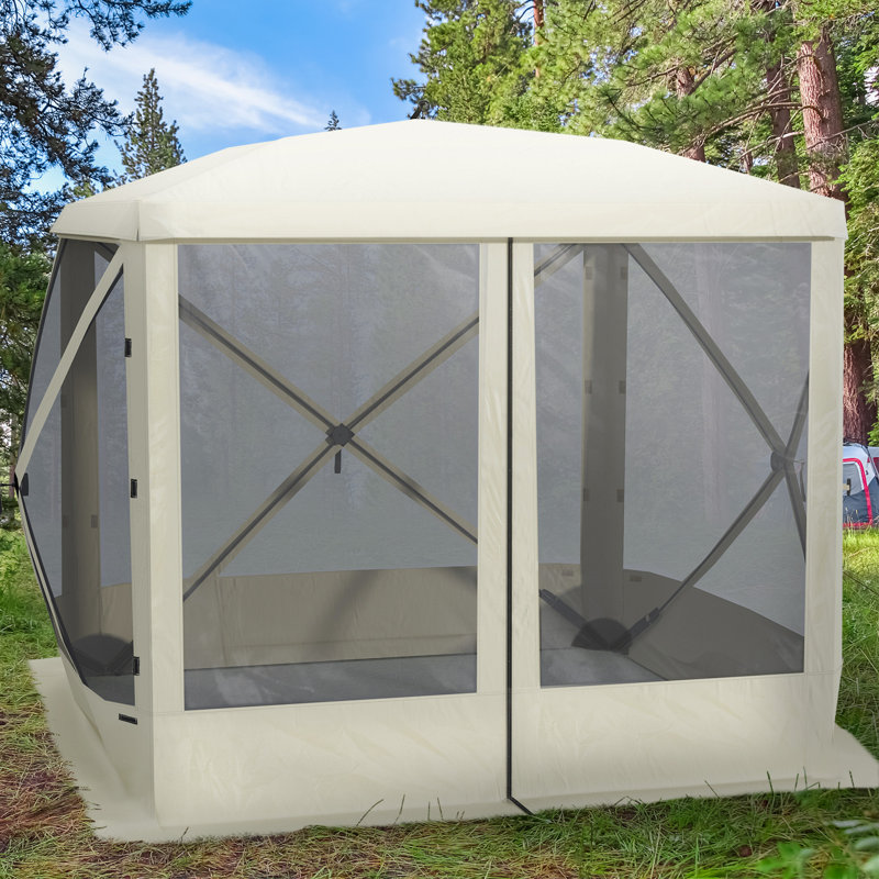 Tente de pop-up avec abri de camping et abri de camping Pop Up, Beige