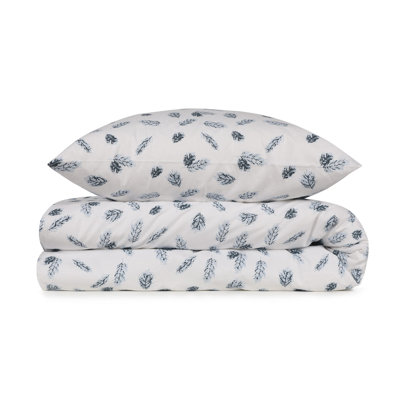 Ensemble de housse de couette luxueux 100% coton Ranforce Super King, bleu foncé et blanc | Housse de couette: 102,4 po x 86,6 po et 2 taies d'oreiller: 19,7 po x 31,5 po | Lavable à la machine, doux et durable, parfait pour un décor de chambre à couc