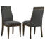Chaise d'appoint à dossier solide gris et noyer foncé (ensemble de 2)