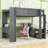 Wooden Loft Bed With 1 Drawer And Desk And LED And Charging Station-1722737020