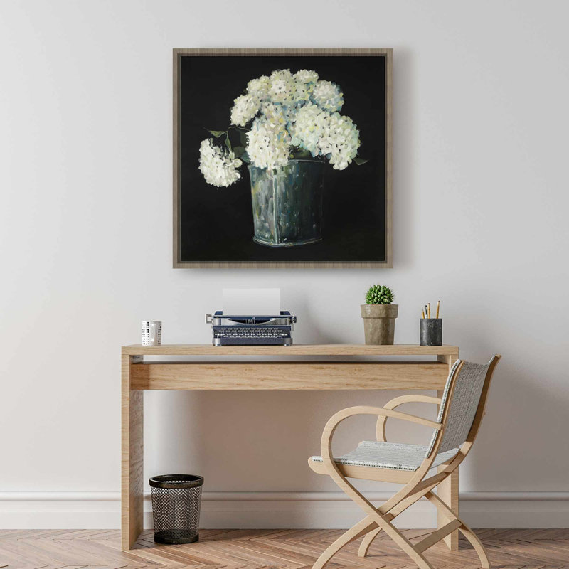 Impression sur toile fleurs d'hortensia blanc | Décoration florale