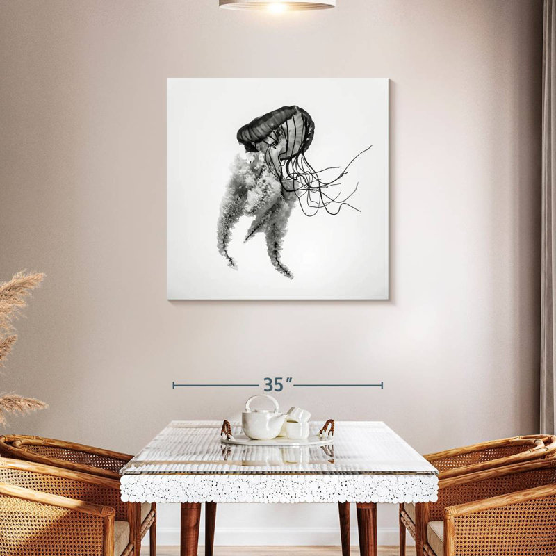 Brampt Monochrome Jellyfish, 36" H x 36" W