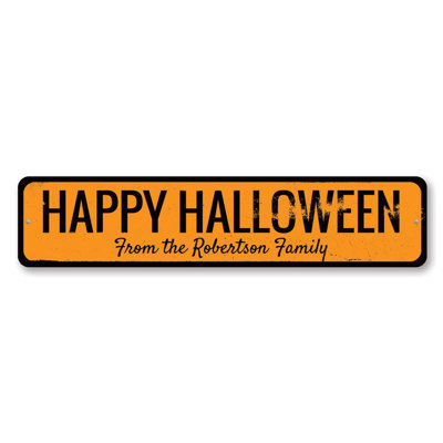 Happy Halloween Family Name Custom Aluminum Sign