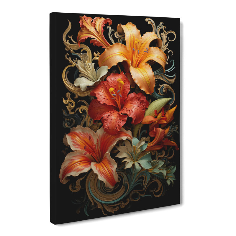 Lily Flower Baroque - Print, 60cm H x 40cm W x 3cm D