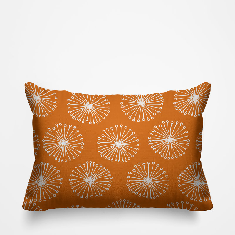 Janis Dandelion Indoor/Outdoor Throw Pillow, Orange