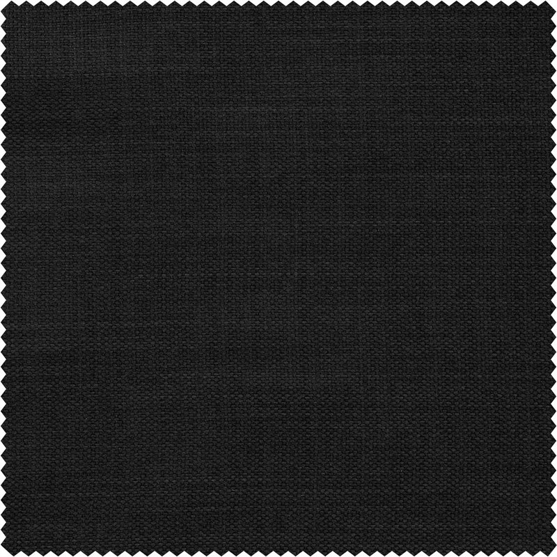 Ottis Faux Linen Room Darkening Curtain Panel, Essential Black, 50" W x 108" L