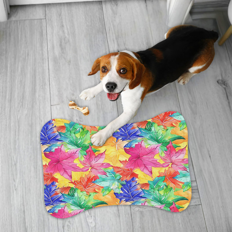 Autumn Leaf Patterns - Bone Shape Feeding Mat