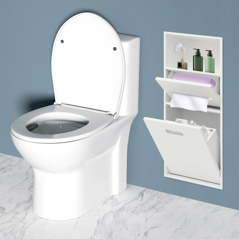 Armoire de rangement encastrée à 3 niveaux en acier inoxydable, Blanc