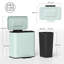 HOMCOM Dual Kitchen Bin 2 x 20L Fingerprint-Proof Bin Soft-Close Lid Green