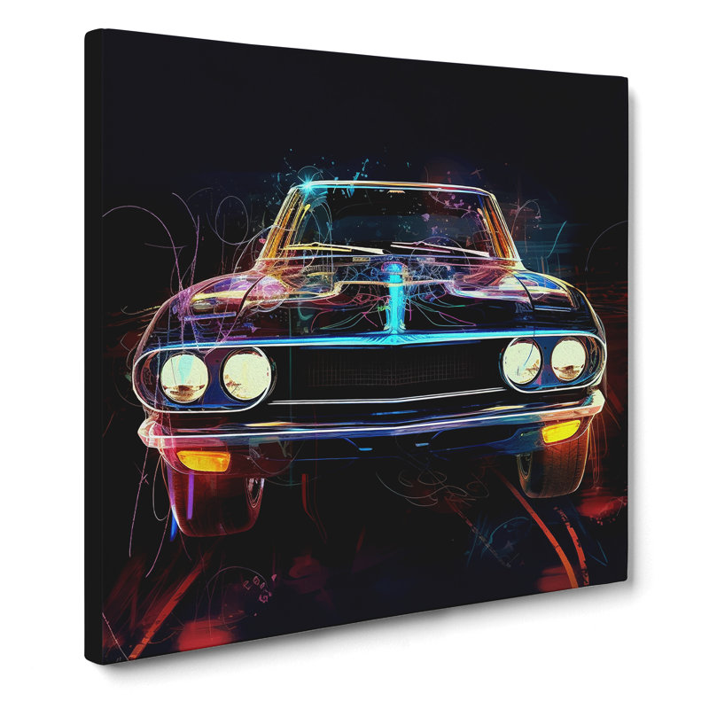 Car Digital Art No.1 - Wrapped Canvas, 35cm H x 35cm W x 3cm D