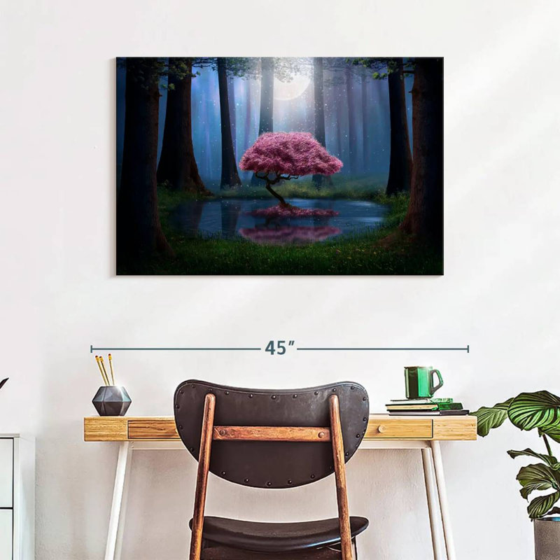 Kelan Enchanted Pink Tree, 26" H x 39" W