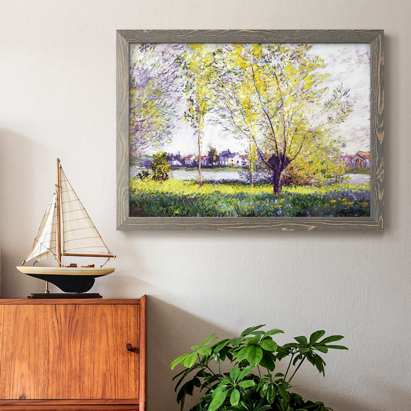 Les saules, 1880, peinture sur toile encadrée, Gris, H 14 po x l 20 po x P 1,5 po