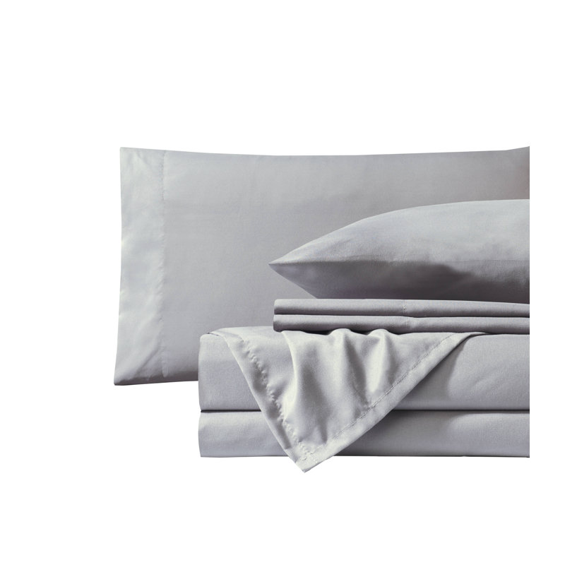 Videri Home Super Soft Sheet Set, Full Sheet Set + Fitted Sheet + 2 Pillowcases, Light Gray