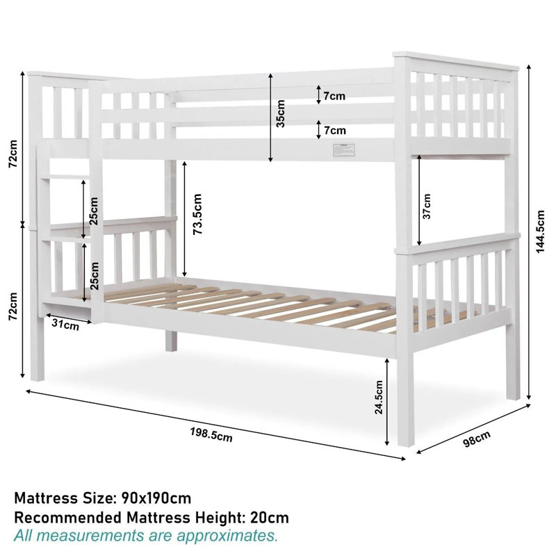 Gaest Bunk Bed, White
