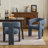 Modern Upholstered Dining Arm Chair, Solid Wood Frame-1401967631