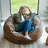 Big Joe Fuf Oversized Foam Bean Bag Chair with Removable Cover for Kids, Teens, Adults, Coffee Soft Vegan Leather, Large Reading and Gaming Seat-118103318-119812836